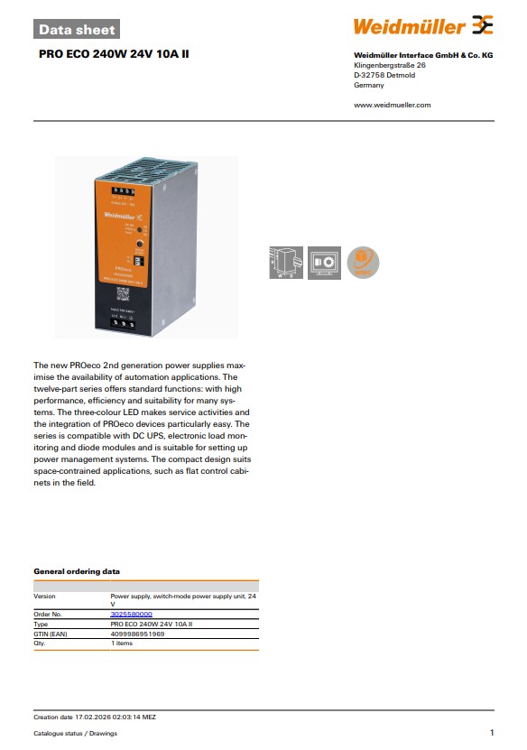 Product Datasheet